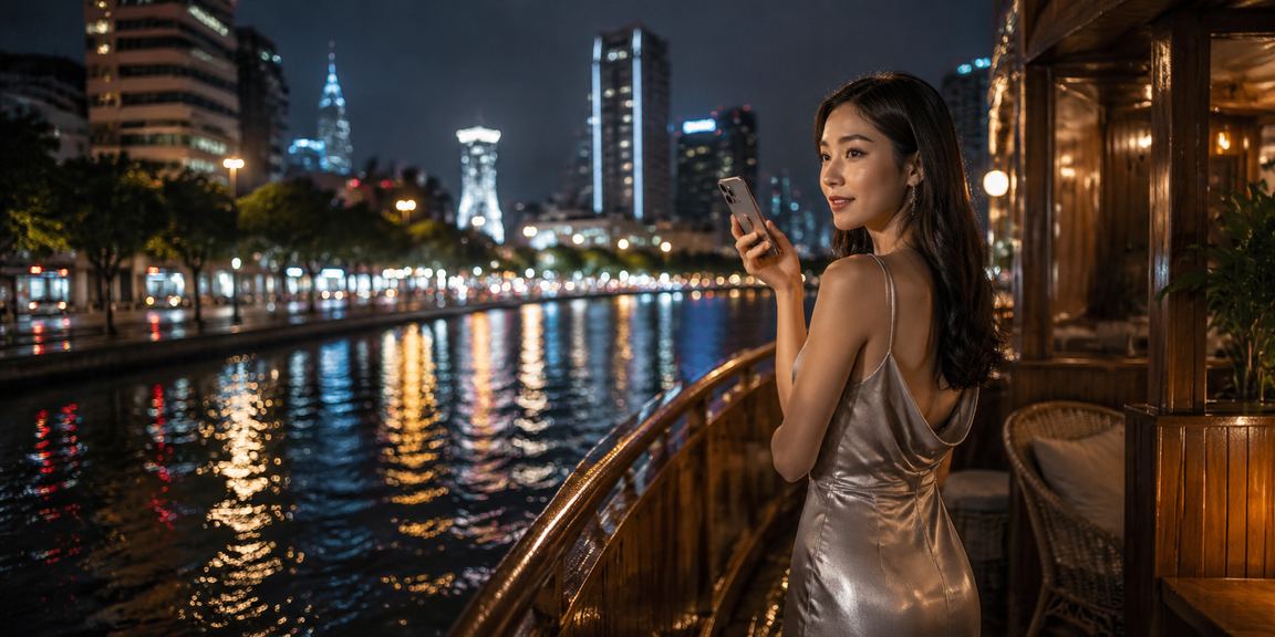 Người dùng tại TP.HCM xem ưu đãi VIP và bonus trên điện thoại bên tách cà phê sáng