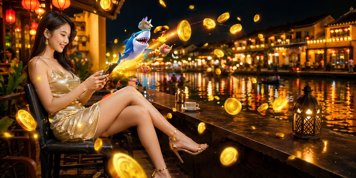 Người dùng Hội An thư giãn với cà phê và trò chơi câu cá trực tuyến buổi chiều