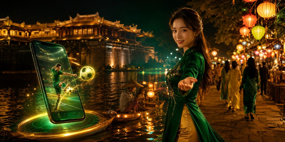 Người dùng tại Huế theo dõi thông tin cá cược thể thao tại chợ đêm qua điện thoại